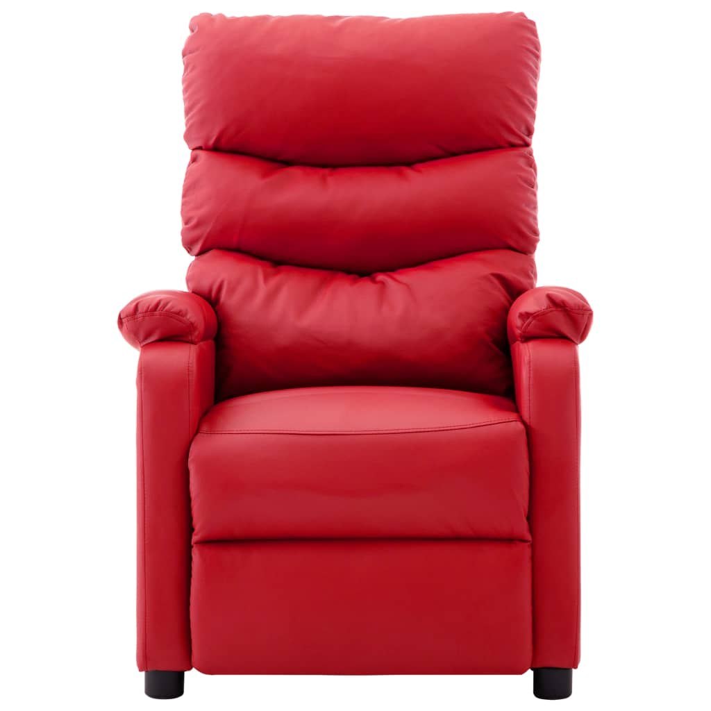 WYGODNY fotel z masażem czerwony eko skóra